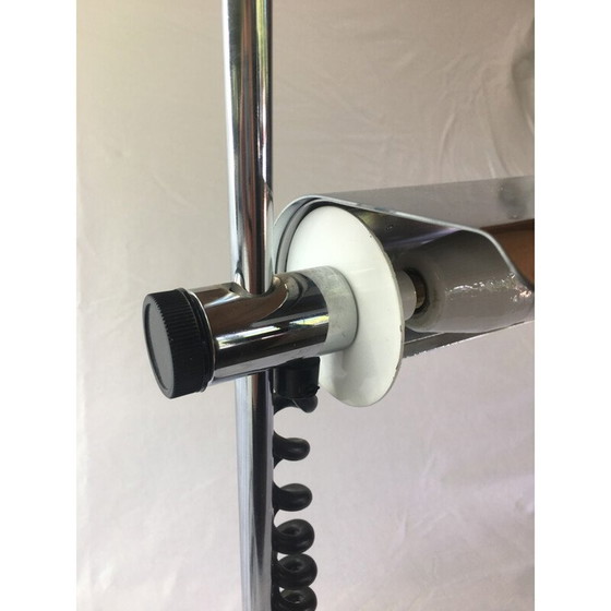 Image 1 of Vintage chromen bureaulamp met flens op steel, Duits 1980