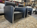 2 Leolux Goncharov Fauteuils zwart leer 