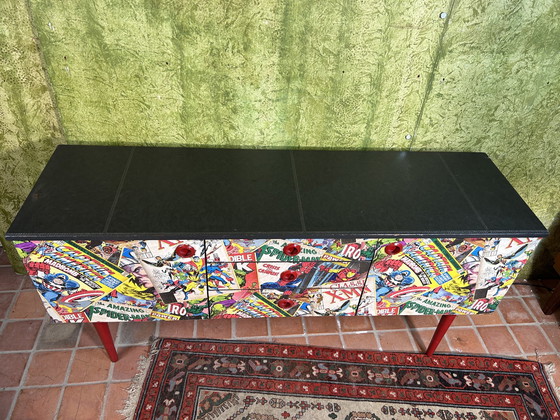 Image 1 of Mid century retro vintage strip dressoir van Schreiber