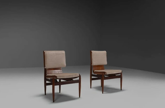 Image 1 of 2x Barovero Turino stoelen van mohair en multiplex