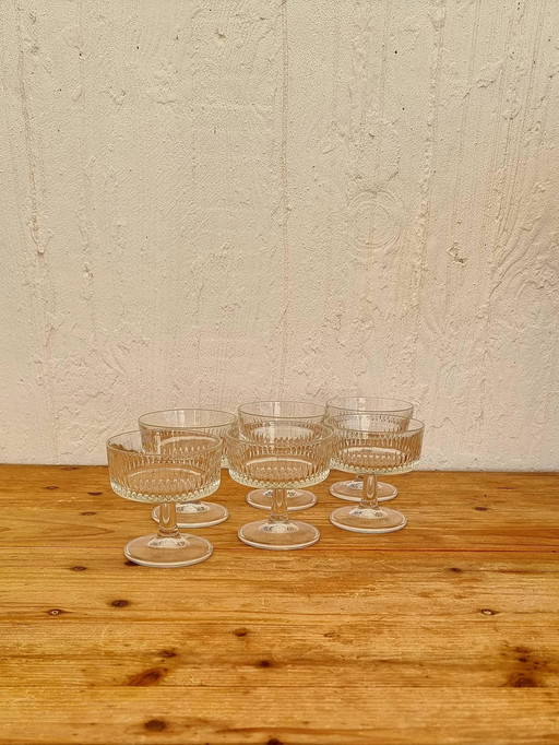 Set van 6 vintage champagnekoppen