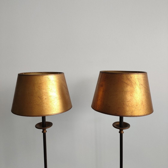 Image 1 of Set Neo Klassieke Vintage 'Hollywood Regency Style' Tafellamp/Vloerlampen