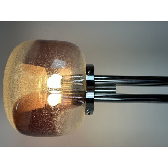 Image 1 of Vintage vloerlamp in chroom metaal en geblazen Murano glas van Toni Zuccheri, Italië 1970