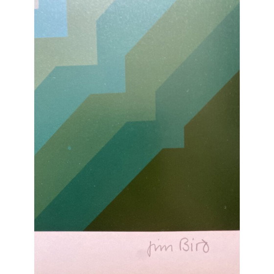 Image 1 of Vintage fotolithografie "Tribute to Vasarely" door Jim Bird voor Poligrafa, Barcelona 1970