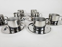 Design GB - Guido Bergna - minimalistisch modern - roestvrij staal - 8x dubbel geïsoleerde thermische espresso /demitasse kopjes