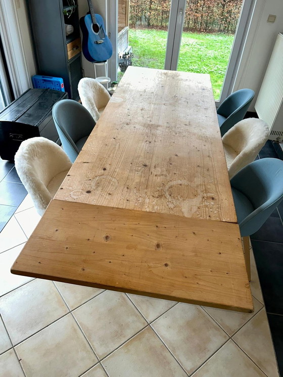 Image 1 of Vintage Pine Houten Boerderij Tafel