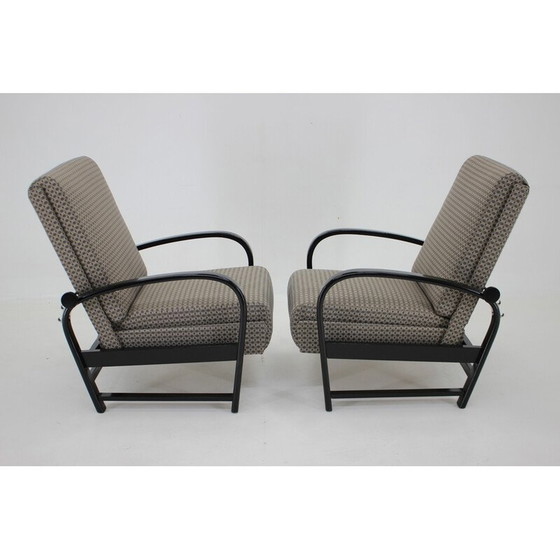 Image 1 of Paar vintage verstelbare fauteuils van Kropacek Kozelka, Tsjecho-Slowakije 1940