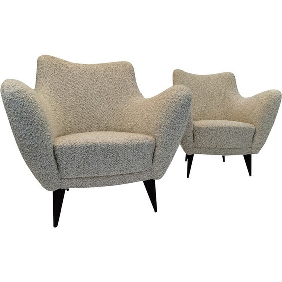 Image 1 of Paar vintage Perla fauteuils van Giulia Veronesi voor I.S.A Bergamo, Italië 1950