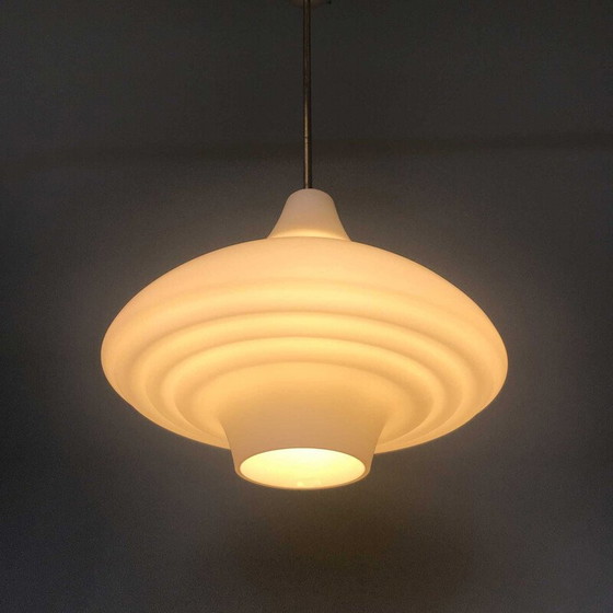Image 1 of Vintage Opaline Hanglamp Toupie 1950