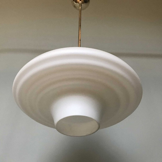 Image 1 of Vintage Opaline Hanglamp Toupie 1950