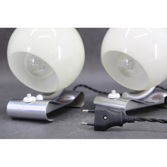 Image 1 of Paar vintage Art Deco tafellampen van chroomstaal, Tsjecho-Slowakije 1930