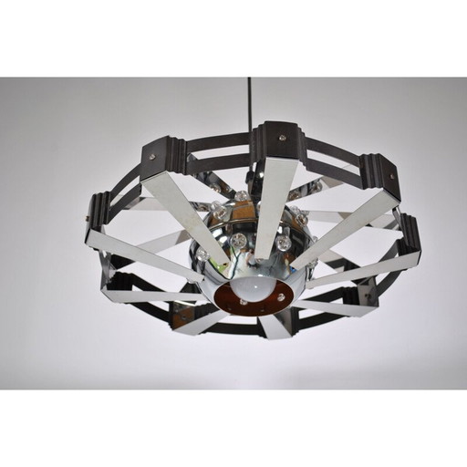 Vintage verchroomd stalen hanglamp, 1970