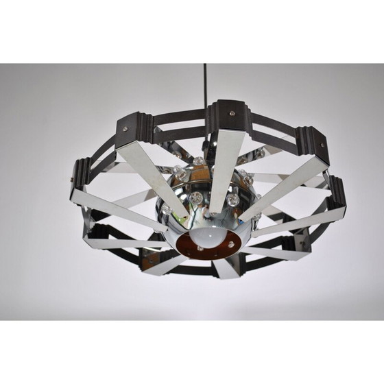 Image 1 of Vintage verchroomd stalen hanglamp, 1970