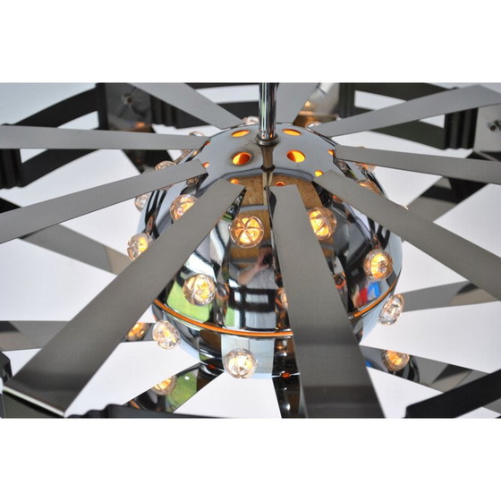 Image 1 of Vintage verchroomd stalen hanglamp, 1970