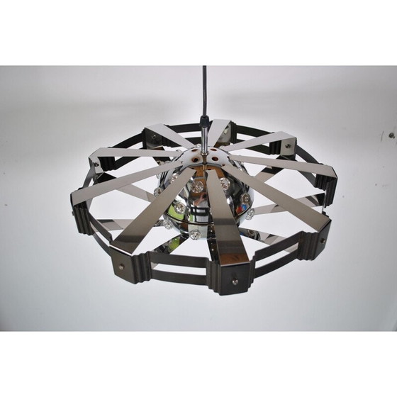Image 1 of Vintage verchroomd stalen hanglamp, 1970