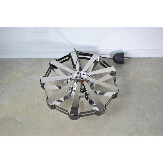 Image 1 of Vintage verchroomd stalen hanglamp, 1970