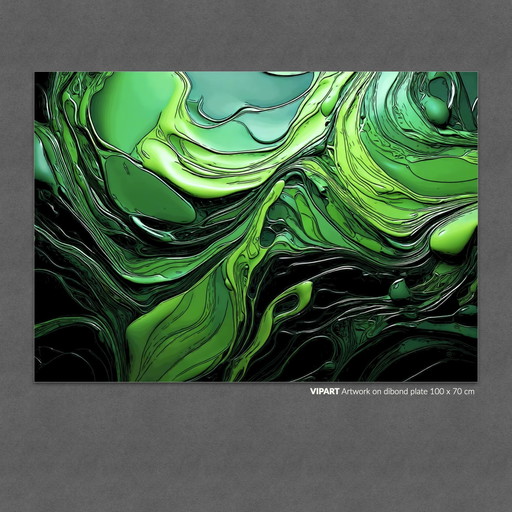 Vipart Abstract Artwork | Vloeibare Groene Verf