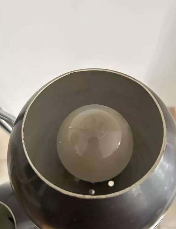 Image 1 of Monix Verstelbare Vintage Vloerlamp, Chroom en Bruin Gelakt Metaal