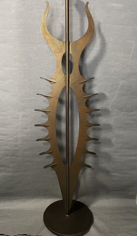 Image 1 of Staande lamp, sculptuur met de hand gemaakt. Brutalistisch . Ca 1980 , Vreemd , Ontwerp