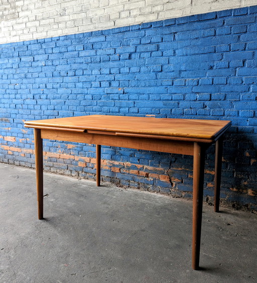 Vintage Deense eettafel- uitschuifbaar - 1960s