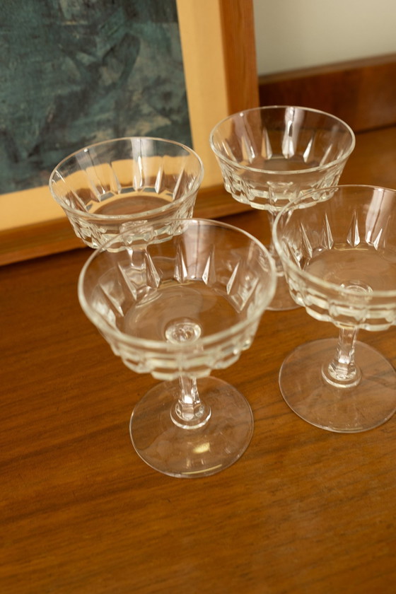 Image 1 of Set Van 4 Vintage Glazen Coupes