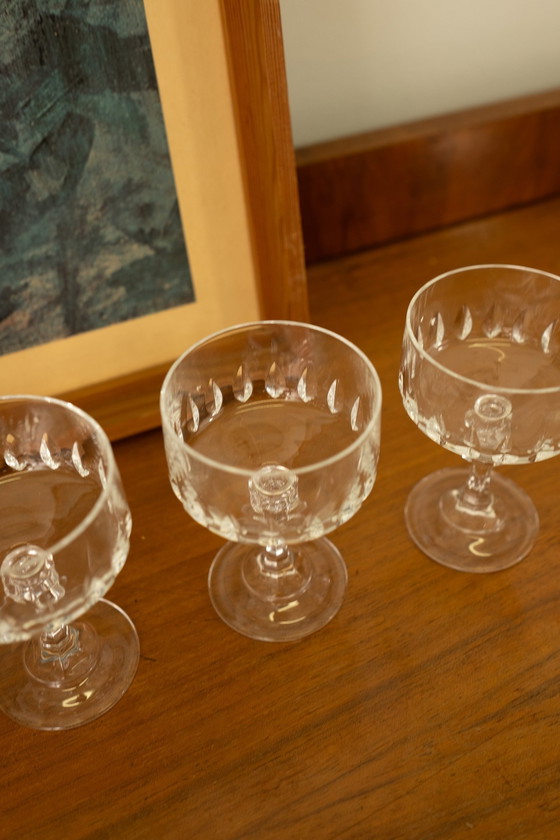 Image 1 of Set Van 4 Vintage Glazen Coupes