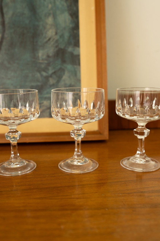 Image 1 of Set Van 4 Vintage Glazen Coupes