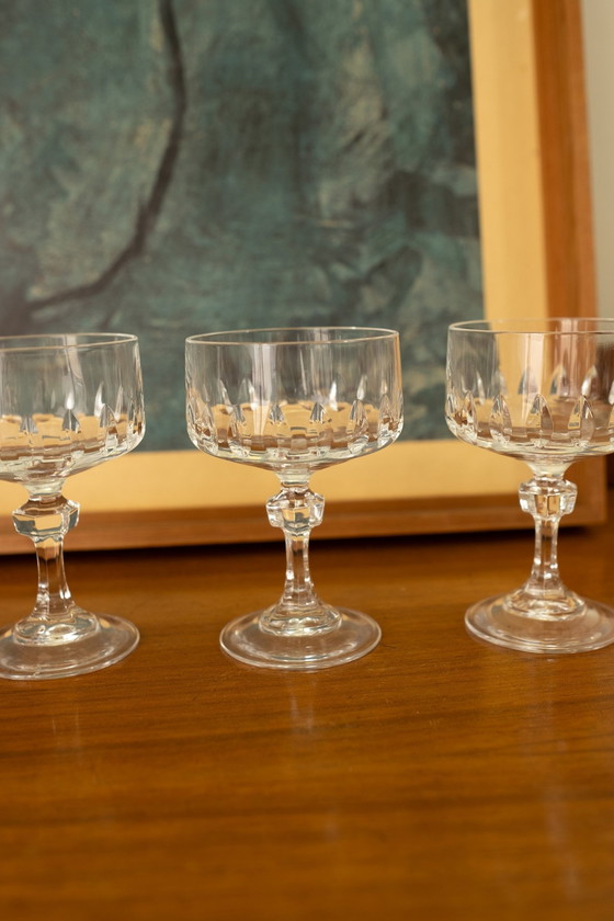 Image 1 of Set Van 4 Vintage Glazen Coupes