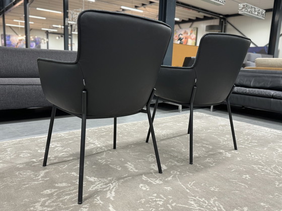 Image 1 of 2 Rolf Benz 655 Eetkamerstoelen stof leer