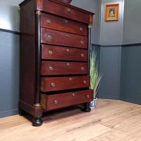 Image 1 of Klassieke Chiffoniere Met 7 Laden