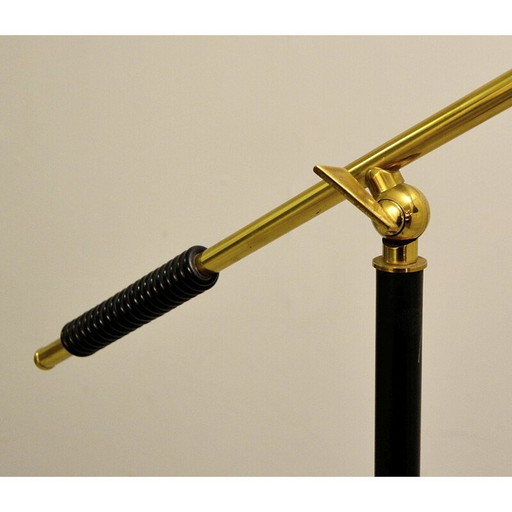 Vintage marmeren vloerlamp en messing armen voor Stilnovo, 1950