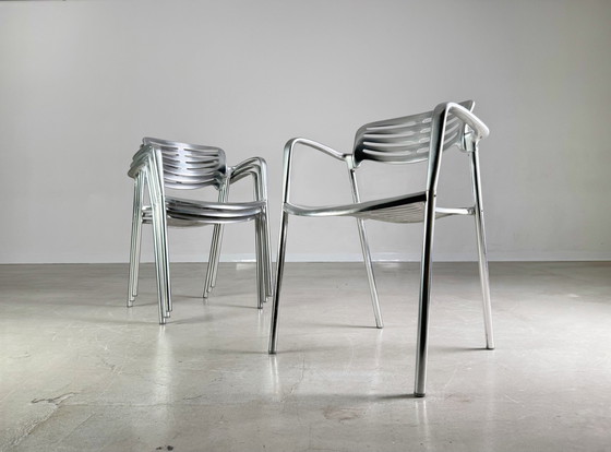 Image 1 of Set van 4 Toledo stoelen Amat-3 Jorge Pensi aluminium design tuinstoel