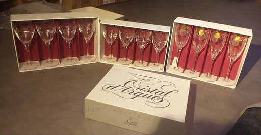 Nieuwe 18 Cl Cristal D'Arques Champagneflutes Sirius model geslepen glas