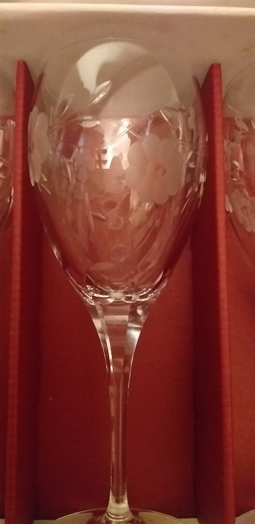 Nieuwe 18 Cl Cristal D'Arques Champagneflutes Sirius model geslepen glas