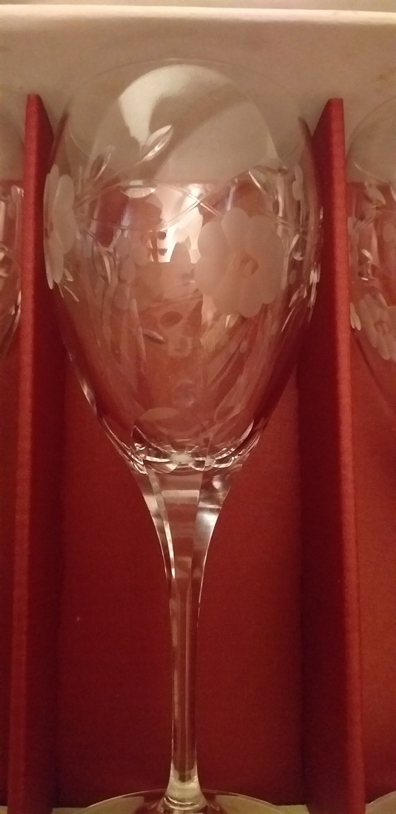 Image 1 of Nieuwe 18 Cl Cristal D'Arques Champagneflutes Sirius model geslepen glas