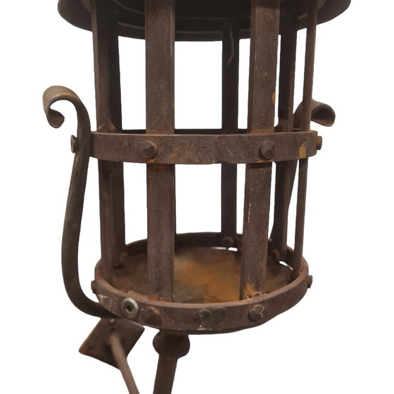 Image 1 of Middeleeuws Frans Smeedijzeren Wandlantaarns, Jaren 70