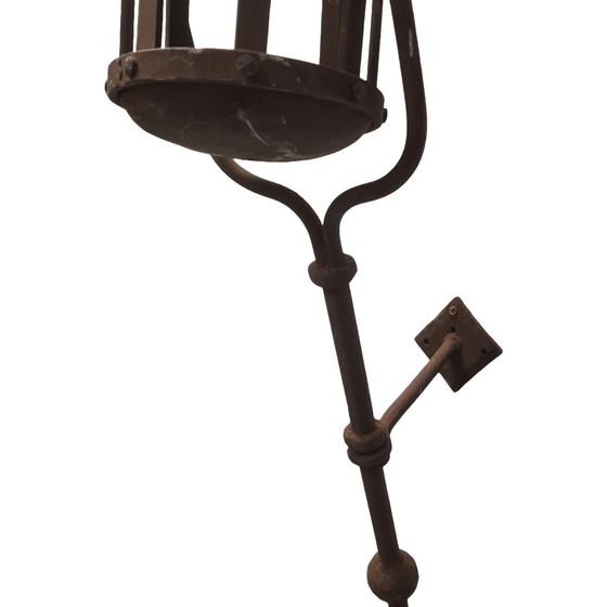 Image 1 of Middeleeuws Frans Smeedijzeren Wandlantaarns, Jaren 70