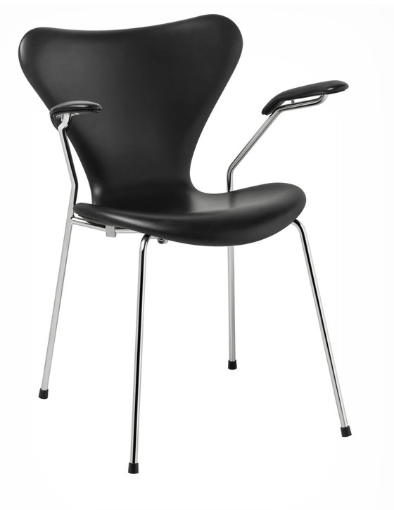 Image 1 of 6x Fritz Hansen butterfly leren stoelen