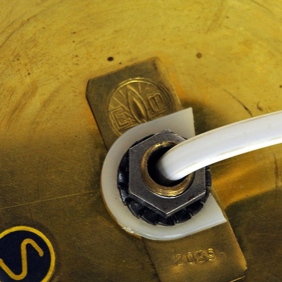 Image 1 of Paar vintage Zweedse messing tafellampen van M.E Eskilstuna, jaren 1960