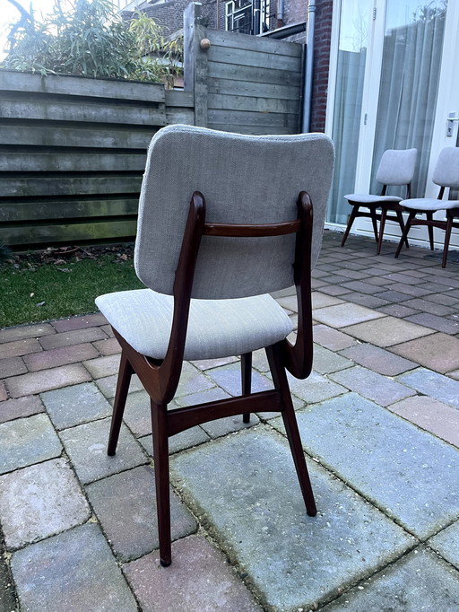 4X Van Teeffelen Stoelen Met Grijze Bekleding 