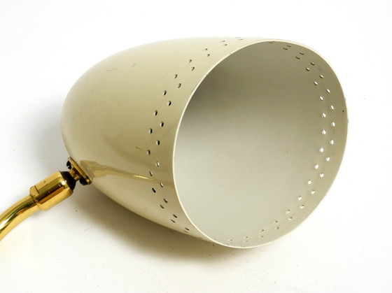 Image 1 of Paar prachtige Duitse Mid Century Moderne Messing Tafellampen met Metalen Kapjes