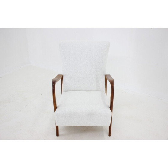 Image 1 of Vintage italiaanse fauteuil in krullende stof, jaren 1960