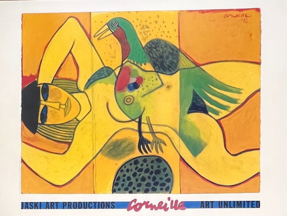 Image 1 of Guillaume Corneille (1922-2010) Geel naakt Poster met Werkplaatsstempel