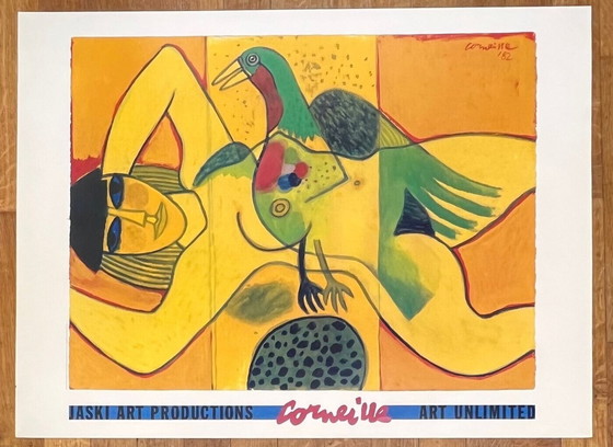 Image 1 of Guillaume Corneille (1922-2010) Geel naakt Poster met Werkplaatsstempel