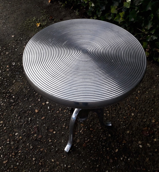 Image 1 of Aluminium koffietafel 55 cm hoog doorsnede 40 cm