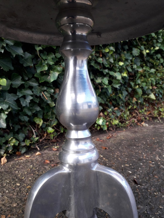 Image 1 of Aluminium koffietafel 55 cm hoog doorsnede 40 cm