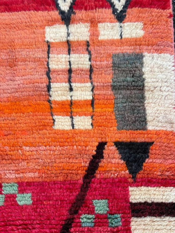 Image 1 of Modern Oranje Boho Marokkaanse Runner Rug