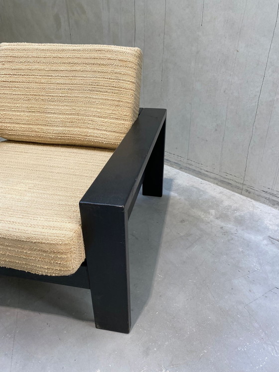 Image 1 of Zwart gelakte fauteuil in brutalistische stijl