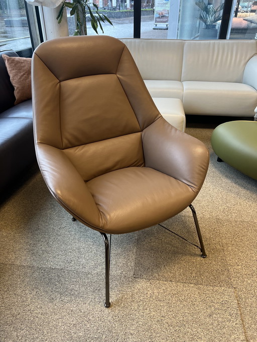 Jori Prelude Fauteuil Celia Mokka leer