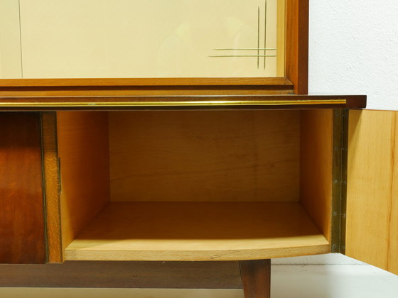 Image 1 of Vintage highboard / woonkamer kast met vitrinekast, jaren 60, Duitsland